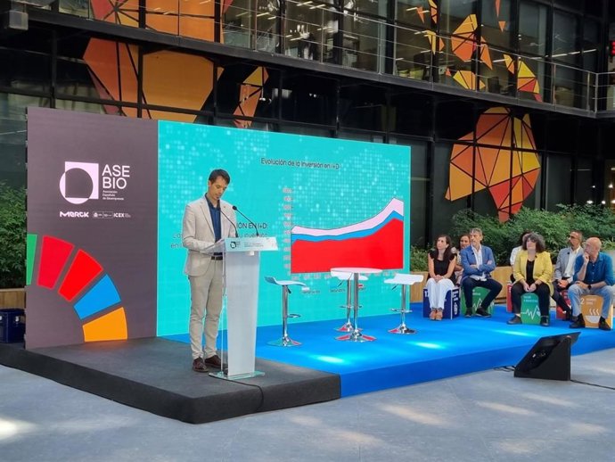 Presentación del 'Informe AseBio 2021, Hacia un crecimiento sostenible y resiliente'. En Madrid (España), a 7 de julio de 2022.