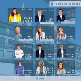 Infografía sobre el equipo de Gobierno del Ayuntamiento de Segovia.