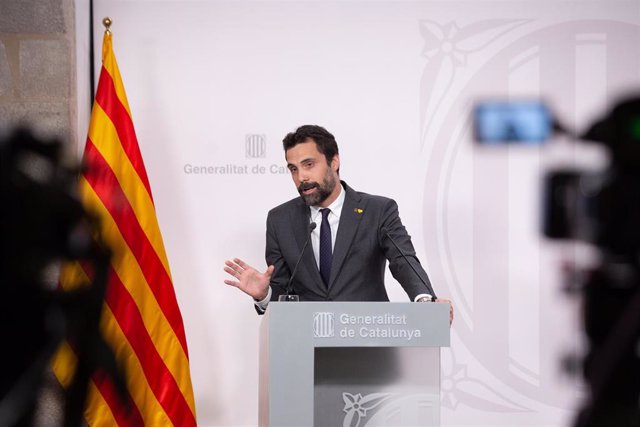 El conseller de Empresa y Trabajo, Roger Torrent, comparece en rueda de prensa tras el Consell Executiu, en el Palau de la Generalitat, a 5 de julio de 2022, en Barcelona, Cataluña (España). La portavoz del Govern ha anunciado que el presidente de la Gene