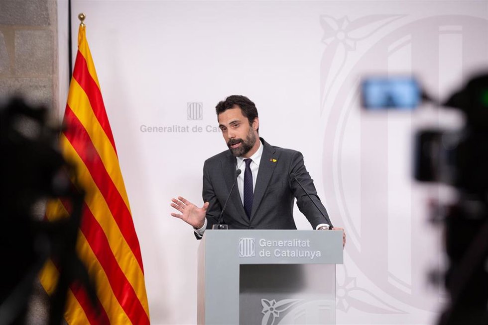 El conseller de Empresa y Trabajo, Roger Torrent, comparece en rueda de prensa tras el Consell Executiu, en el Palau de la Generalitat, a 5 de julio de 2022, en Barcelona, Cataluña (España). La portavoz del Govern ha anunciado que el presidente de la Ge