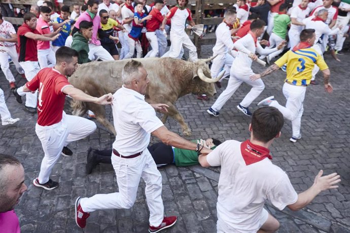 Primer encierro de San Fermín 2022 en Pamplona (Navarra)