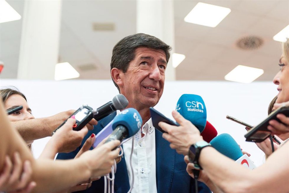 El vicepresidente de la Junta de Andalucía y consejero de Turismo, Regeneración, Justicia y Administración Local en funciones, Juan Marín, en imagen de archivo. 