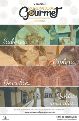Cartel de Gastroexperiencias verano 2022 en Extremadura