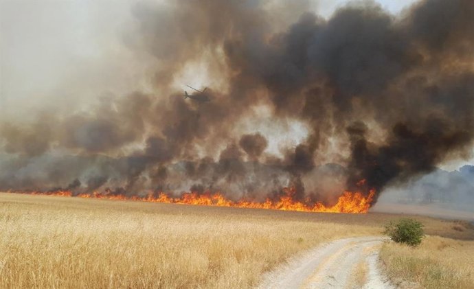 Incendio en Cuéllar (Segovia)