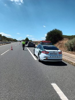 Incendio de un turismo en la A-12