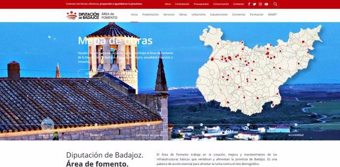 La web de la Diputación de Badajoz aloja un nuevo entorno para el Área de Fomento.