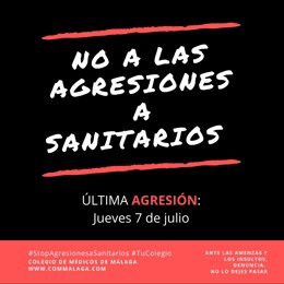 Cartel de Stop agresiones a sanitarios