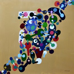 Una de las pinturas realizadas por el comunicador Andreu Buenafuente y que forma parte de la exposición 'Jazz'