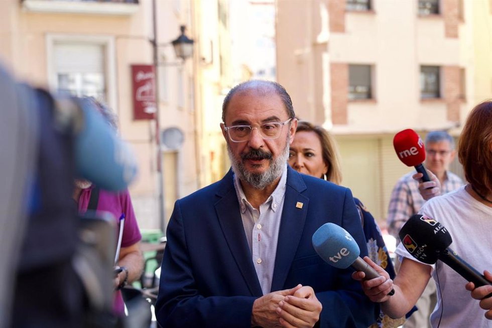 El presidente del Gobierno de Aragón, Javier Lambán, en Teruel.