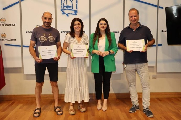 La vicepresidenta segunda de la institución provincial, Gema Gómez, durante la entrega de los premios 'Ecoempleo' 2021 en el Palacio de Pimentel de Valladolid