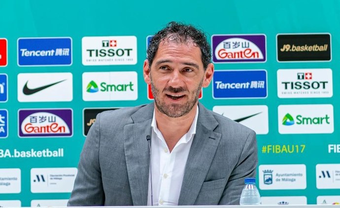 El presidente de la FEB, Jorge Garbajosa, en rueda de prensa en Málaga por el Mundial Sub-17