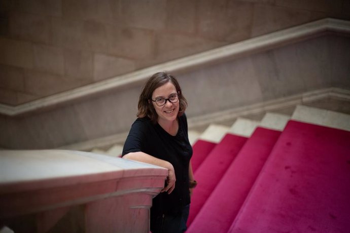 La portavoz de la CUP en el Parlament, Eullia Reguant, en una entrevista de Europa Press