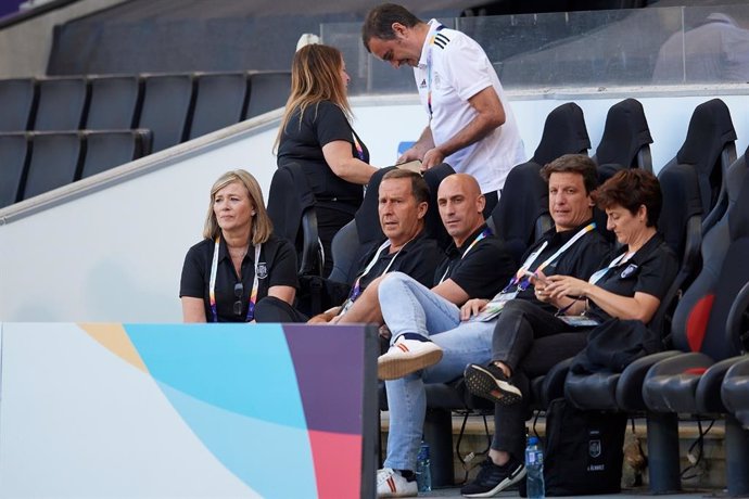 El presidente de la RFEF, Luis Rubiales, en el partido de España contra Finlandia en la EURO 2022 de Inglaterra