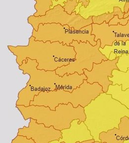 Alerta naranja en Extremadura para el 11 de julio