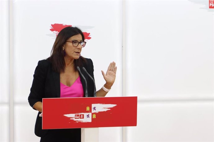 Ana Sánchez en un momento de la rueda de prensa de este lunes en la que ha analizado asuntos de actualidad política en CyL