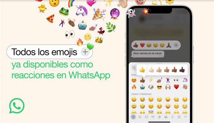 WhatsApp amplía a las reacciones todos los emoji de la plataforma