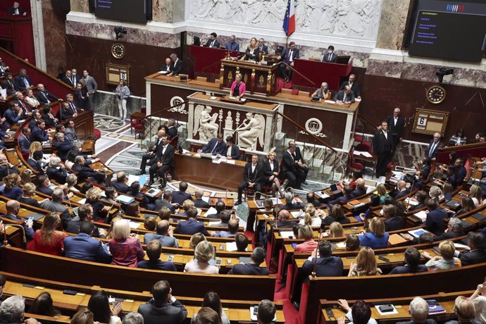 La primera ministra de Francia, Elisabeth Borne, durante una intervención en la Asamblea Nacional