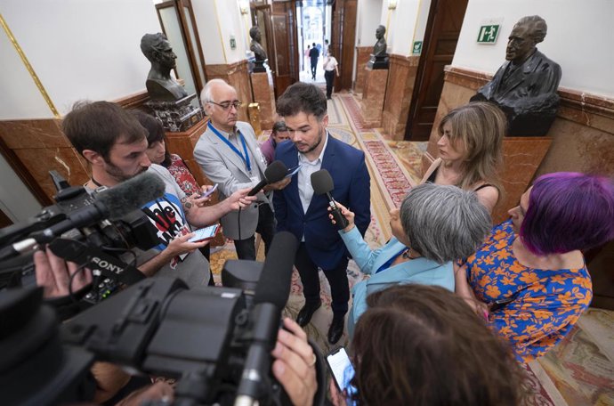 Archivo - El portaveu d'ERC al Congrés, Gabriel Rufián
