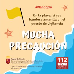 Cartel del Centro de Coordinación de Emergencias que pide precaución en el baño