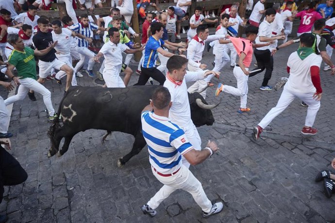 Imagen del sexto encierro de los Sanfermines de 2022