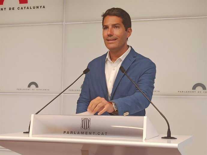 El portavoz de Cs en el Parlament, Nacho Martín Blanco, en rueda de prensa.