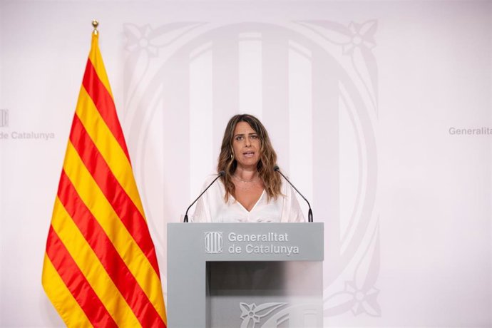 La portavoz del Govern Patrícia Plaja, comparece en rueda de prensa tras el Consell Executiu, en el Palau de la Generalitat, a 12 de julio de 2022, en Barcelona, Cataluña (España).