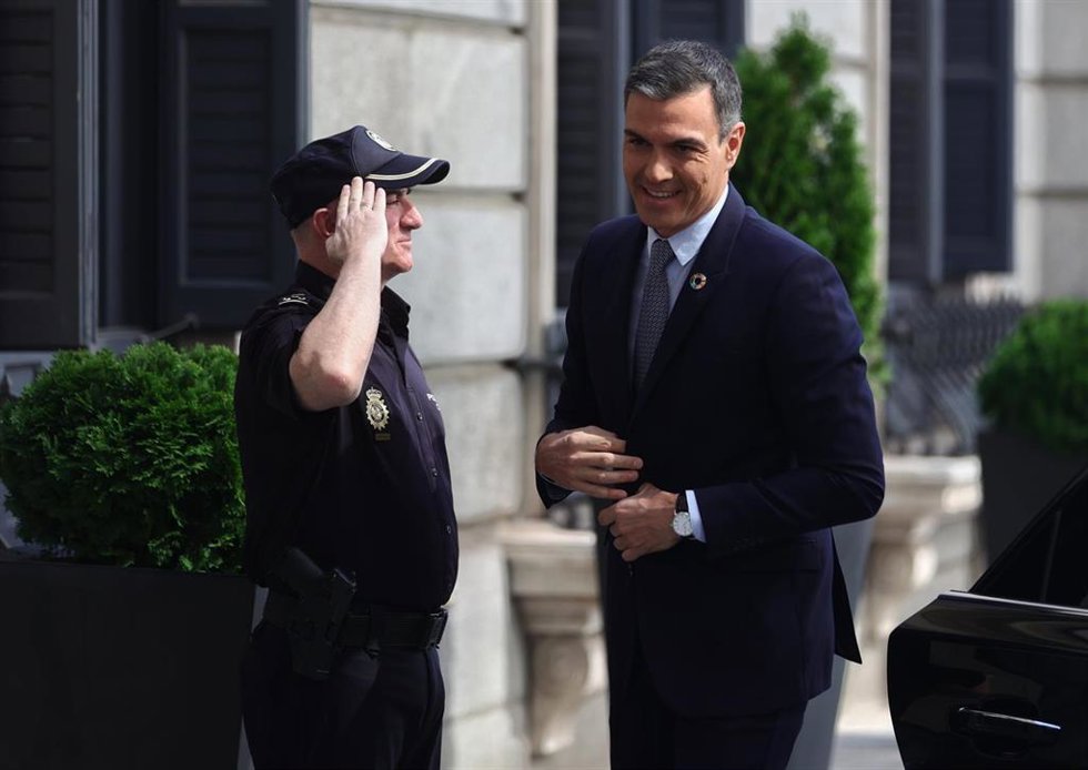 El presidente del Gobierno, Pedro Sánchez, a su llegada al Congreso para el Debate sobre el Estado de la Nación.