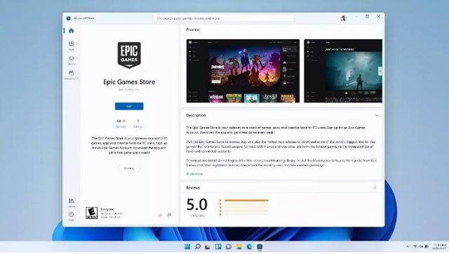 Microsoft Store con aplicaciones de Epic Games Store