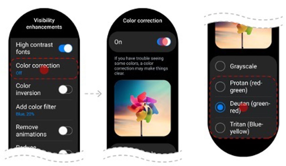 Funciones de asistencia visual que llegarán con One UI Watch4.5 a los relojes Galaxy Watch