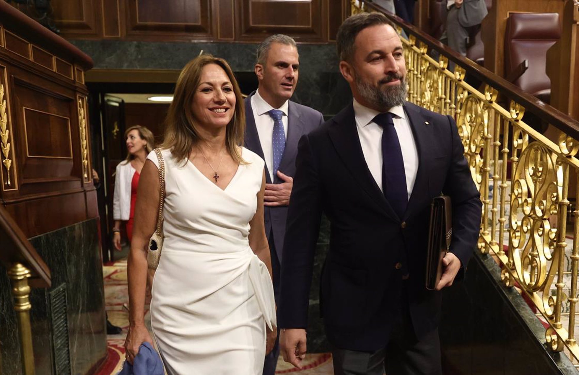 El líder de Vox, Santiago Abascal, a su llegada al Congreso