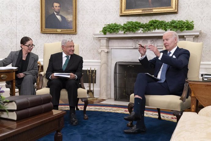 El presidente de México, Andrés Manuel López Obrador, y el presidente estadounidense, Joe Biden