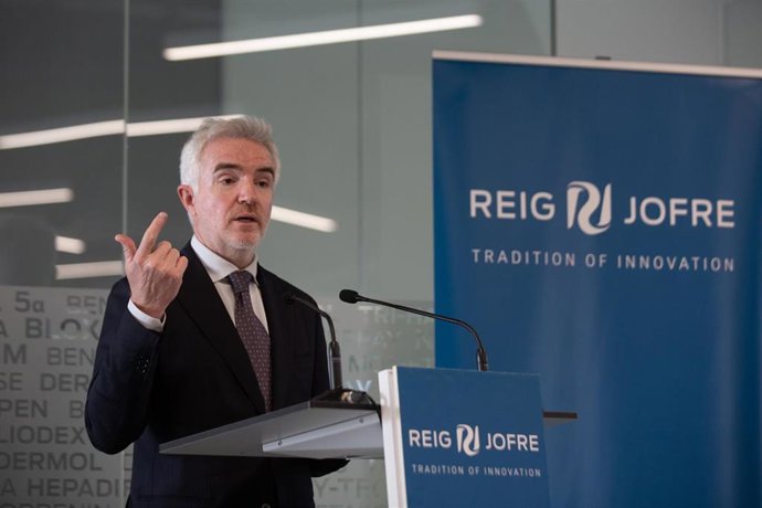 Archivo - El CEO de Reig Jofre, Ignasi Biosca, interviene durante su visita a la sede de Reig Jofre, en Sant Joan Despí, a 3 de mayo de 2022