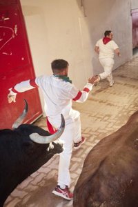 San Fermín.- Herido un riojano de 38 años durante el séptimo encierro