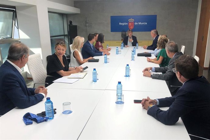 Reunión del consejero de Economía, Hacienda y Administración Digital, Luis Alberto Marín, con representantes de las entidades que han suscrito el convenio tipo de colaboradores sociales