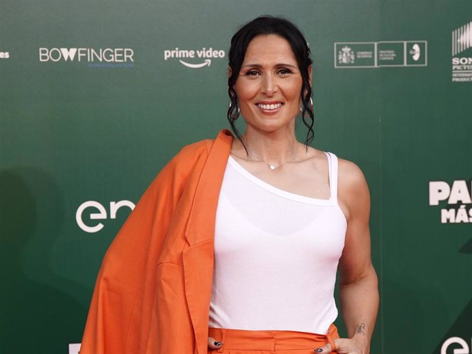 Rosa López durante el estreno de 'Padre no hay más que uno 3', una comedia familiar dirigida por Santiago Segura, que se celebra en los cines Callao, a 12 de julio de 2022, en Madrid (España)