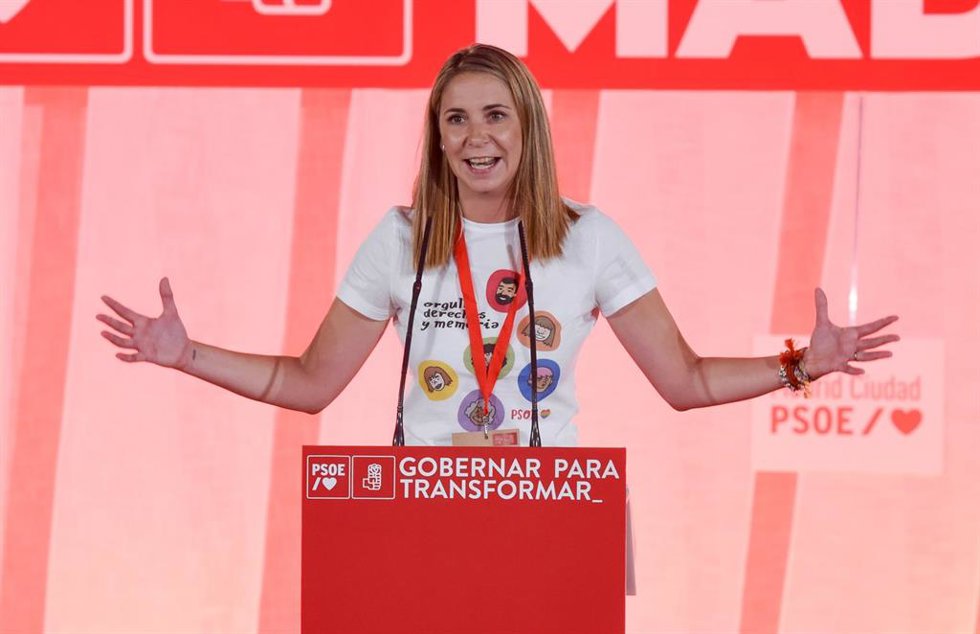 La portavoz del Grupo Municipal Socialista del Ayuntamiento de Madrid, Mar Espinar, interviene durante la celebración de la primera jornada de la Convención del PSOE Madrid ciudad