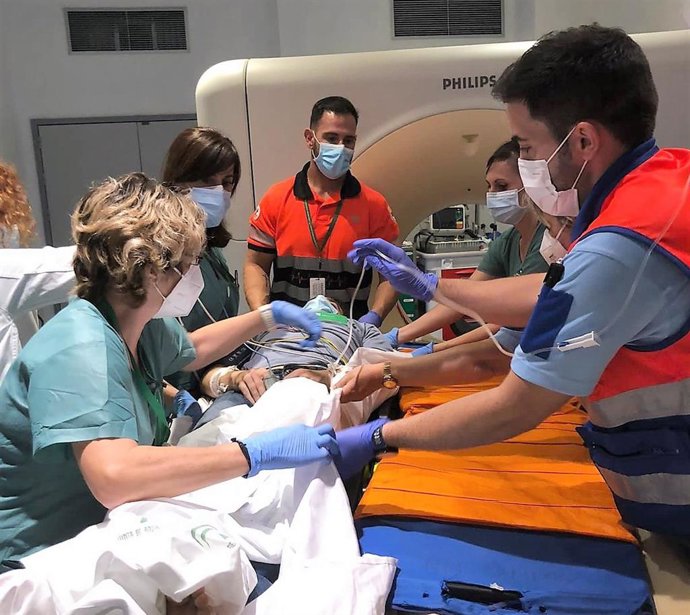 Simulacro de atención sanitaria en caso de ictus.