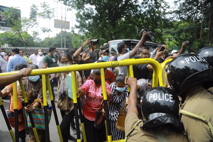 Imagen de archivo de las protestas contra el Gobierno de Sri Lanka.