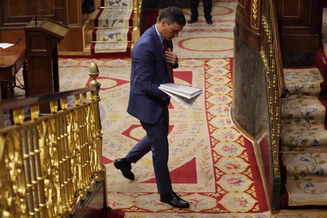 El presidente del Gobierno, Pedro Sánchez, en la segunda jornada de la 26 edición del Debate sobre el Estado de la Nación, en el Congreso