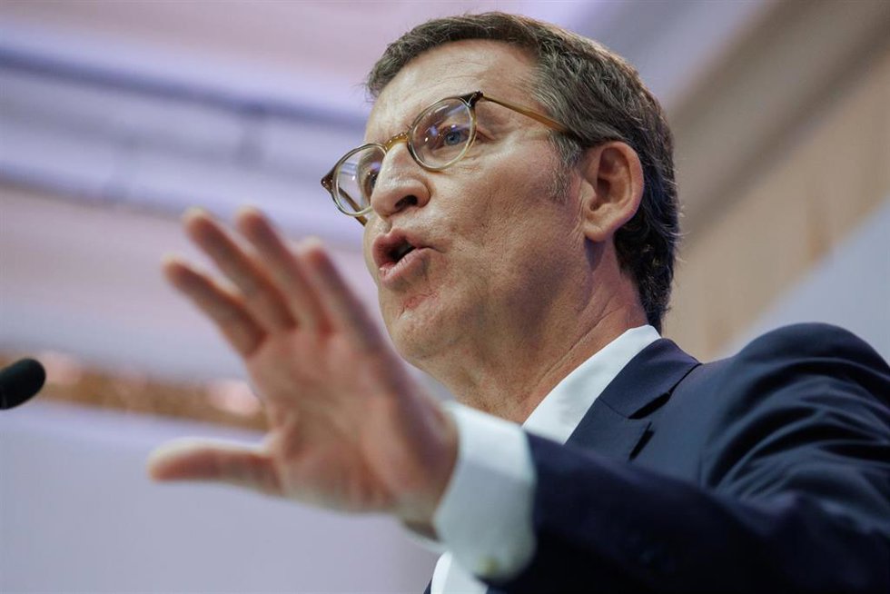 El presidente del PP, Alberto Núñez Feijóo, inaugura el curso Fortalecer Europa con una alternativa para la mayoría, a 13 de julio de 2022, en San Lorenzo de El Escorial, Madrid (España). 