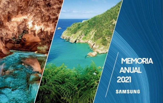 Portada de la Memoria Anual 2021 de Samsung