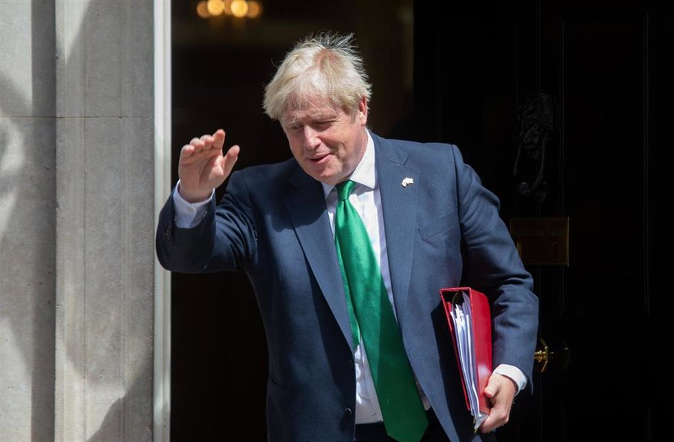 El primer ministro británico, Boris Johnson, antes de comparecer ante la Cámara de los Comunes.