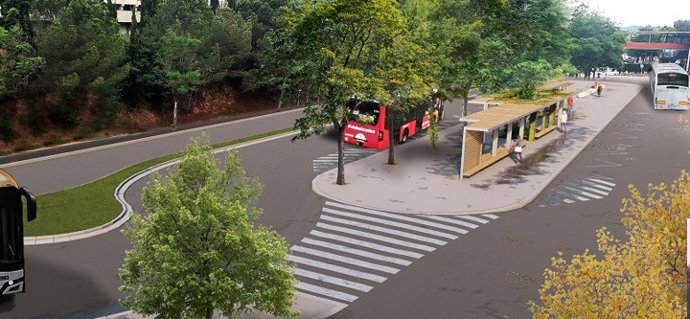 Simulació d'una futura parada de bus de la UAB