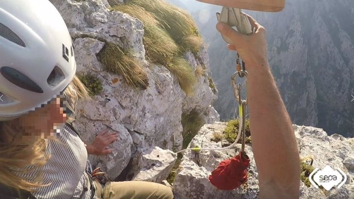 Rescate de dos escaladores en Poncebos, Cabrales