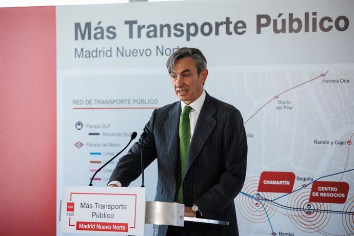 Archivo - Imagen de recurso del presidente de Crea Madrid Nuevo Norte, Álvaro Aresti, en el acto de la firma de un convenio para ampliar el transporte público hacia Madrid Nuevo Norte.