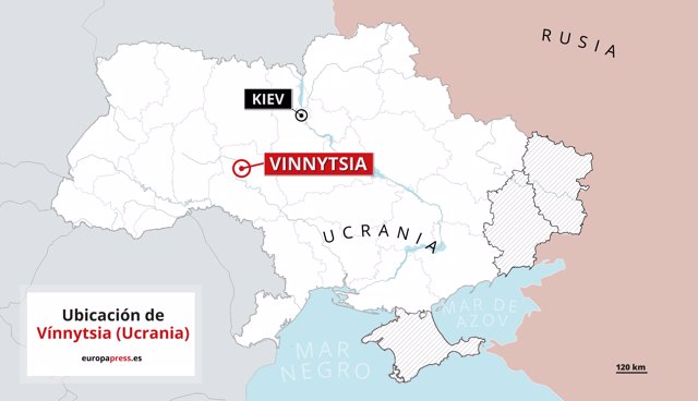 Localización de Vínnytsia (Ucrania)