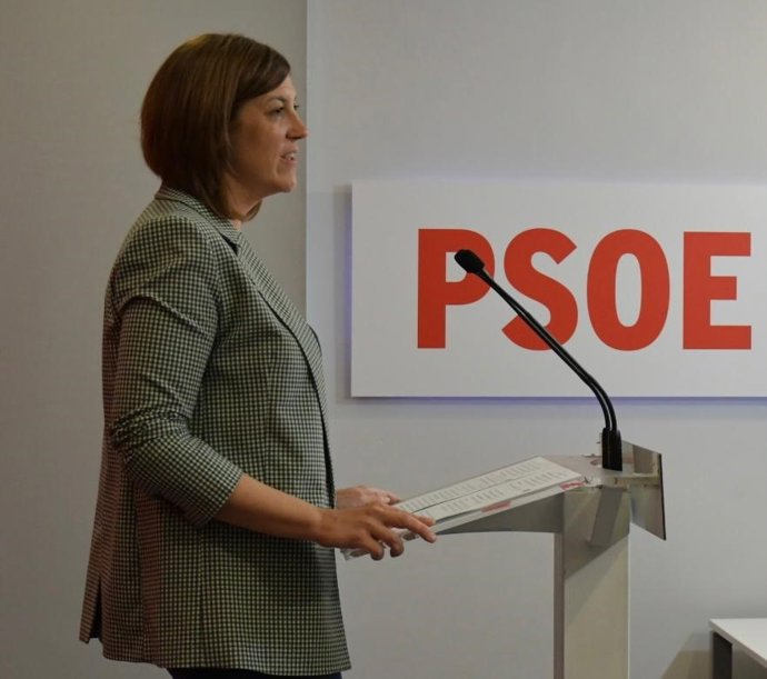 Archivo - La secretaria de Organización del PSOE, María Marrodán, en comparecencia de prensa