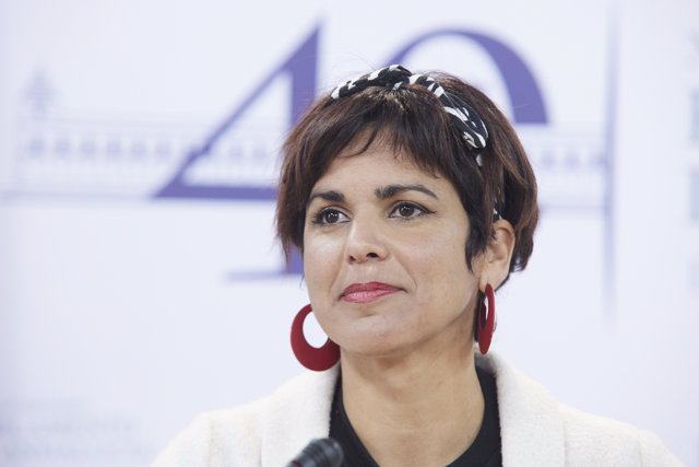 La portavoz de Adelante Andalucía, Teresa Rodríguez, en una foto de archivo en el Parlamento andaluz.