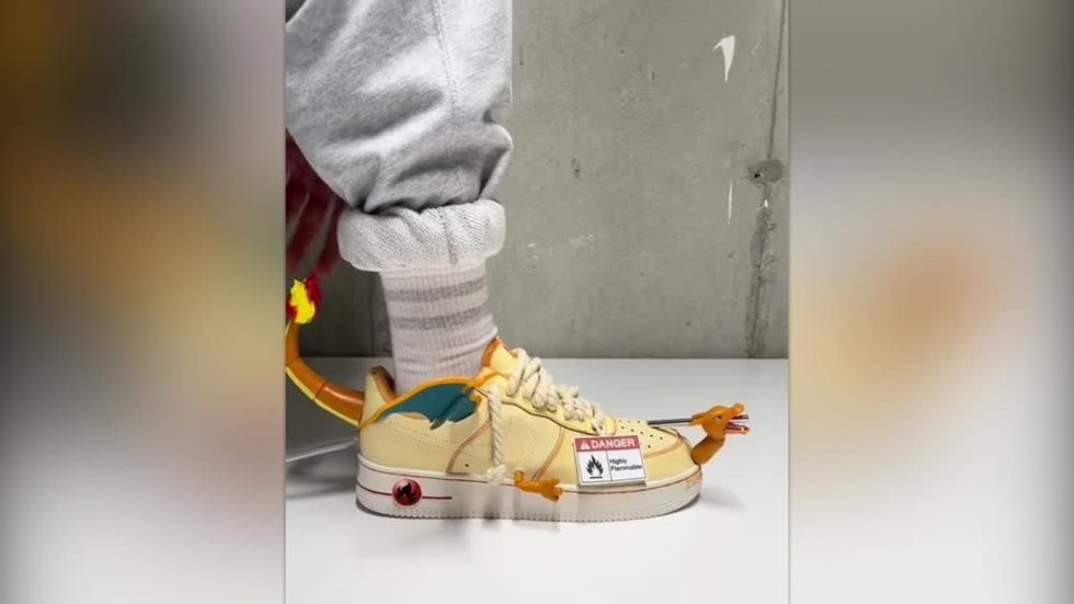 Estas son las zapatillas pokémon artesanales creadas por este diseñador
