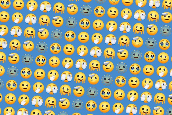 Algunos de los nuevos emojis que incluye la versión 14.0 de Facebook.